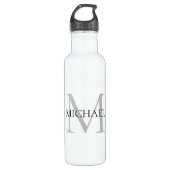 Gepersonaliseerd monogram en naam waterfles  (Voorkant)