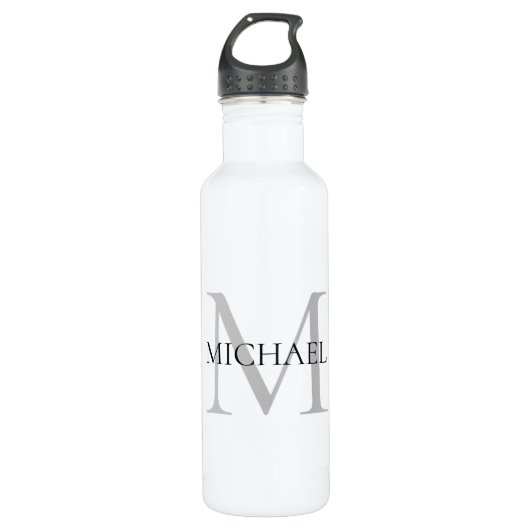 Gepersonaliseerd monogram en naam waterfles  (Voorkant)