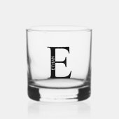 Gepersonaliseerd monogram en naam whisky glas (Voorkant)