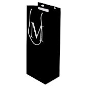 Gepersonaliseerd monogram en naam wijnsteenzak wijn cadeautas (Voorkant Gekanteld)