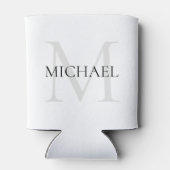 Gepersonaliseerd Monogram en Naam Wit Blikjeskoeler (Achterkant)