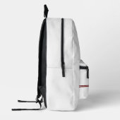 Gepersonaliseerd monogram en naam wit grijs rood bedrukte rugzak (Links)