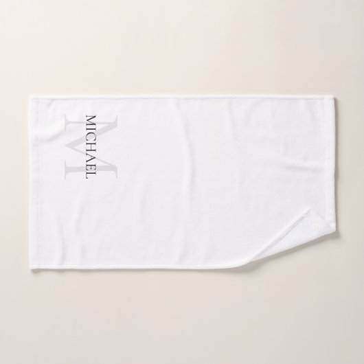 Gepersonaliseerd Monogram en Naam Wit Handdoek (Handdoek)