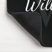 Gepersonaliseerd monogram en naam zwart muismat (Hoek)