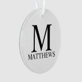 Gepersonaliseerd monogram en naamplaatje ornament (voorkant)