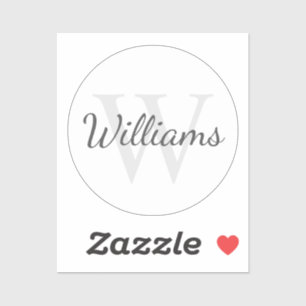 Gepersonaliseerd monogram en naamsticker sticker