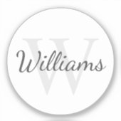 Gepersonaliseerd monogram en naamsticker sticker (Voorkant)