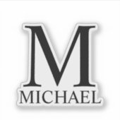 Gepersonaliseerd monogram en naamsticker sticker (Voorkant)