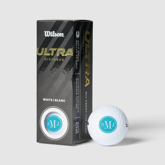 Gepersonaliseerd monogram en Scuba Blue Lijst Golfballen (Verpakking)