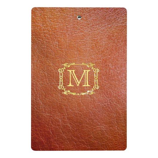 Gepersonaliseerd monogram Faux leder Mini Klembord (Achterkant)