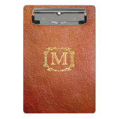 Gepersonaliseerd monogram Faux leder Mini Klembord (Voorkant)