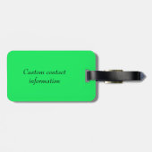 Gepersonaliseerd monogram fluorescerend geel bagagelabel (Achterkant horizontaal)