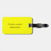 Gepersonaliseerd monogram fluorescerend geel bagagelabel (Achterkant horizontaal)