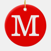 Gepersonaliseerd monogram & foto-kerstmis keramisch ornament (Achterkant)
