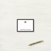 Gepersonaliseerd monogram geborsteld metaal post-it® notes (Op bureau)
