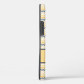 Gepersonaliseerd monogram Geel Gray Chevron Case-Mate iPhone Case (Achterkant / Rechts)