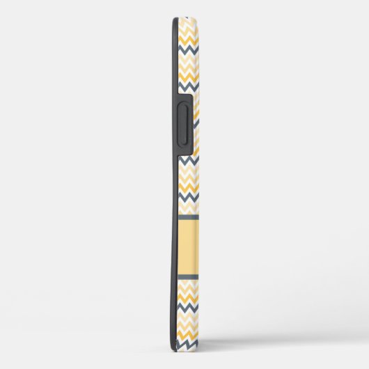 Gepersonaliseerd monogram Geel Gray Chevron Case-Mate iPhone Case (Achterkant / Rechts)