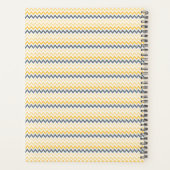 Gepersonaliseerd monogram Geel Gray Chevron Planner (Achterkant)