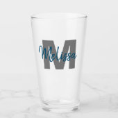 Gepersonaliseerd monogram glas (Voorkant)