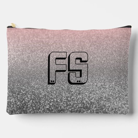 Gepersonaliseerd monogram  glitter schitterend roz etui (Voorkant)