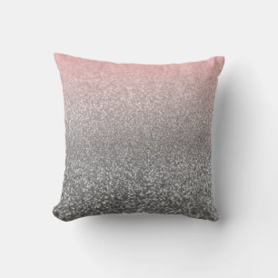 Gepersonaliseerd monogram  glitter schitterend roz kussen