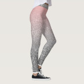 Gepersonaliseerd monogram  glitter schitterend roz leggings (Rechts)