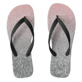 Gepersonaliseerd monogram  glitter schitterend roz teenslippers (Voetbed)