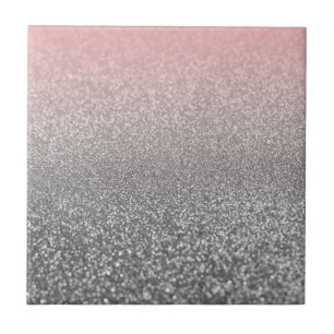 Gepersonaliseerd monogram  glitter schitterend roz tegeltje