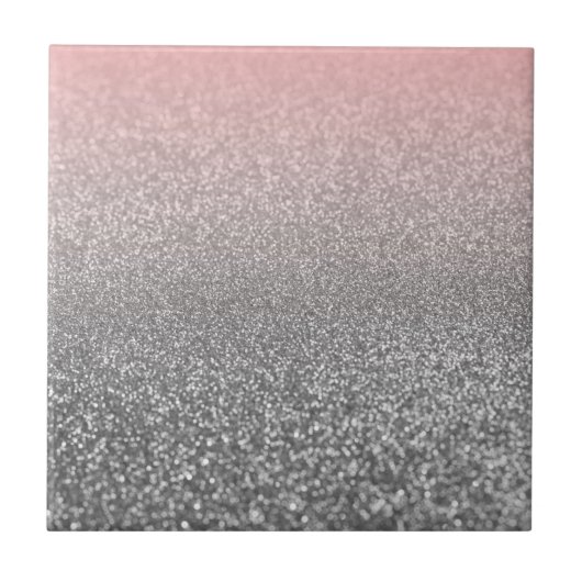 Gepersonaliseerd monogram  glitter schitterend roz tegeltje (Voorkant)