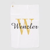 Gepersonaliseerd monogram golfhanddoek (Voorkant)
