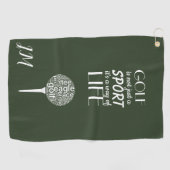 Gepersonaliseerd monogram golfhanddoek (Horizontaal)