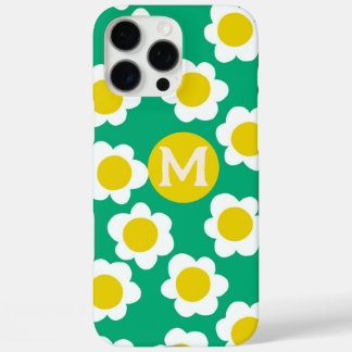 Gepersonaliseerd Monogram Handgetekende Daisy flow iPhone 16 Pro Max Hoesje