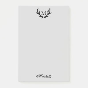 Gepersonaliseerd monogram  hertengewei logo post-it® notes
