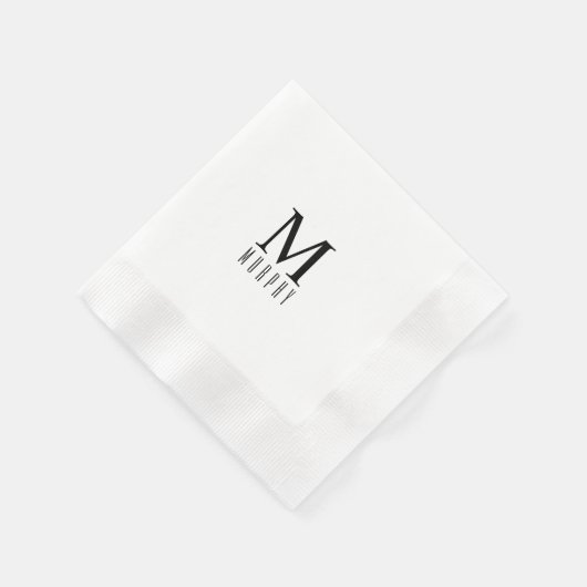 Gepersonaliseerd monogram Initiaal en achternaam N Servet (Hoek)