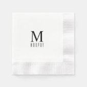 Gepersonaliseerd monogram Initiaal en achternaam N Servet (Voorkant)
