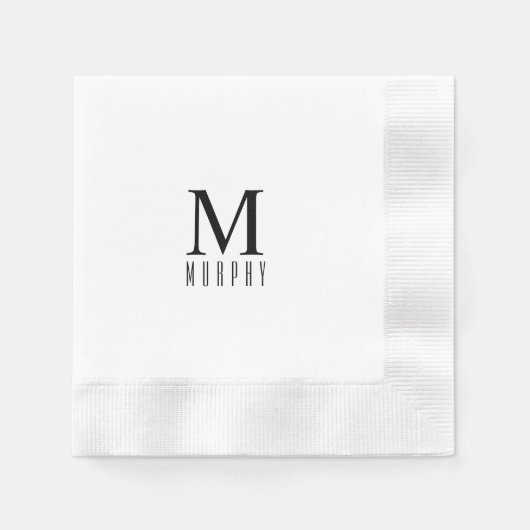 Gepersonaliseerd monogram Initiaal en achternaam N Servet (Voorkant)