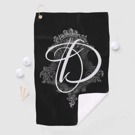 Gepersonaliseerd monogram Initiaal Golfhanddoek (Insitu)