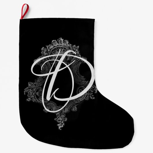 Gepersonaliseerd monogram Initiaal Grote Kerstsok (Voorkant)