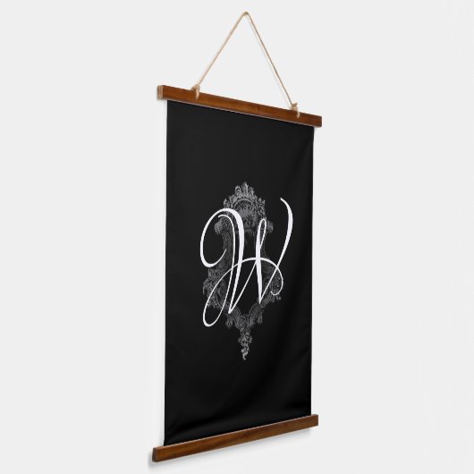 Gepersonaliseerd monogram Initiaal Hangend Wandkleed (Gebogen)