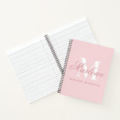 Gepersonaliseerd Monogram Initiaal Letter Blush Ro Notitieboek (Binnen)