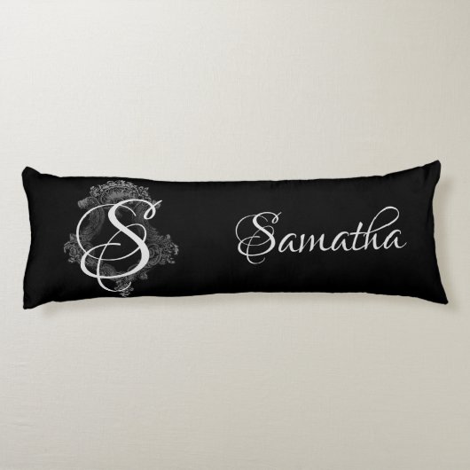 Gepersonaliseerd monogram Initiaal Lichaamskussen (Achterkant)