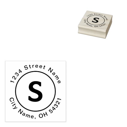 Gepersonaliseerd Monogram Initiaal Modern Retourad Rubberstempel (Gestempeld)