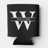 Gepersonaliseerd Monogram initiaal & Naam Eenvoudi Blikjeskoeler (Achterkant)