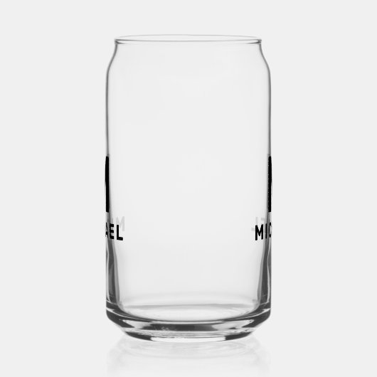 Gepersonaliseerd Monogram Initiaal & Naam Modern Blikvorm Glas (Links)