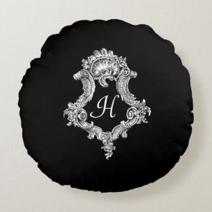 Gepersonaliseerd monogram Initiaal Rond Kussen