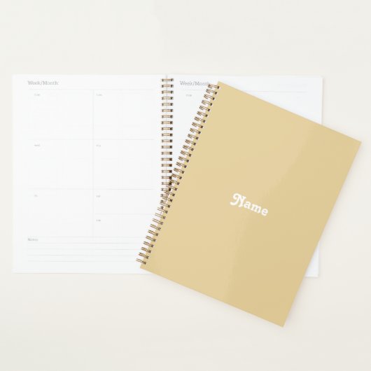 Gepersonaliseerd monogram kamelbeige op maat gemaa planner (Display)