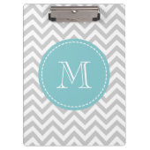 Gepersonaliseerd monogram klembord met grijs chevr (Voorkant)