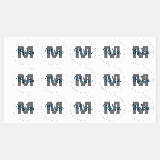 Gepersonaliseerd monogram labels (Vel)