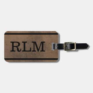 Gepersonaliseerd monogram leder Kijk Bagagelabel