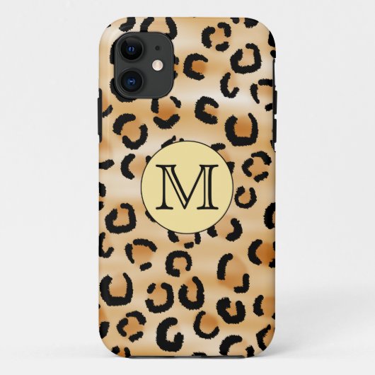 Gepersonaliseerd monogram luipspatroon afdrukken. Case-Mate iPhone case (Achterkant)